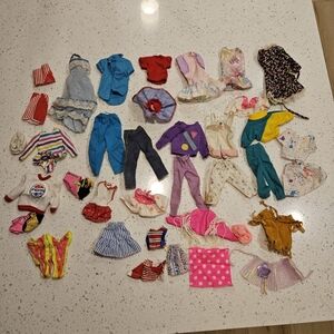 Large Lot 80s 90s Vintage Barbie Clothes Matching Outfits Dresses Pants Shirts